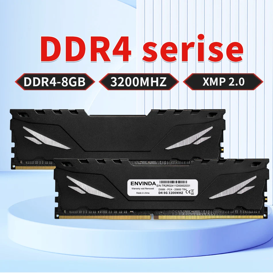 ENVINDA Speaport RAM DDR4 16GB 8GB 1.2V 3200MHz 2666MHz Desktop Computer Geen Ondersteuning AMD CPU UDIMM Koelvest Geheugen Memoria