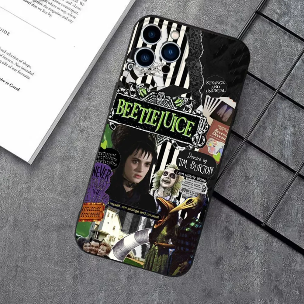 B-BeetlejuiceS-S 2 Phone Case For iPhone 16,15,14,13,12,11 Plus,Pro Max,XS,X,XR,SE,Mini,8,7,Soft Silicone Black Cover