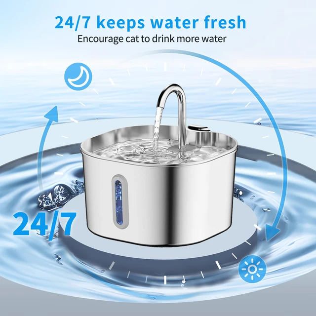 Cat Water Fountain Pet Water Dispenser for Cats Dogs Inside 1Filters&Ultra-Quiet Pump 2.2L/74oz Dog Cat Dringing Fountain 4