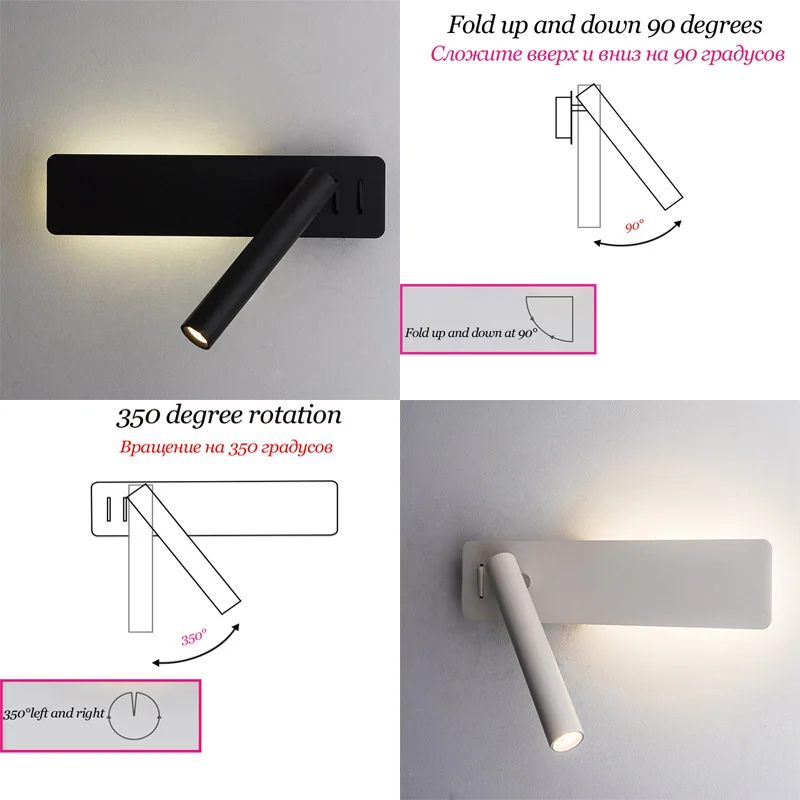 침실 LED 벽 램프, 거실 침대 옆 욕실 로프트, 발코니 계단 스포트 라이트, 홈 장식, 모던 인테리어 조명