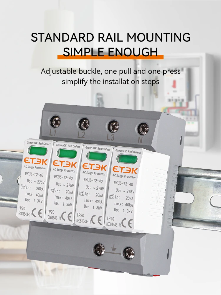 ETEC House Surge Protective Device Protector Arrester Protection Type T2 SPD AC