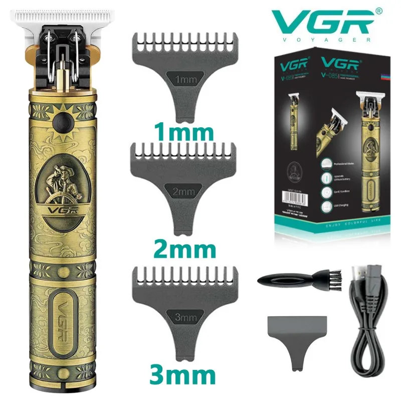 

VGR Vintage T9 Trimmer for Men Beard Trimmer Hair Clipper Hair Cutting Machine Professional Barber Cordless Rechargeable V-085