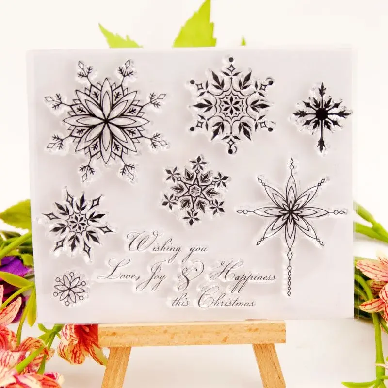 Christmas snow flake Transparent Clear Silicone Stamp/Seal DIY scrapbooking Making photo album Decorative clear stamp sheets clear stamps clear rubber stamps christmas cutting dies and stamps