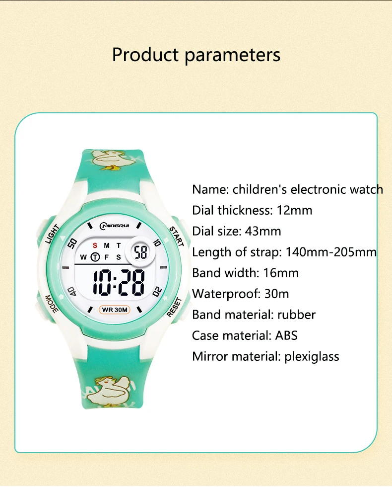 Digitale Sporthorloge Voor Kinderen - Waterdicht Siliconen Band Met Verlichte Wijzerplaat En Stopwatch Functie