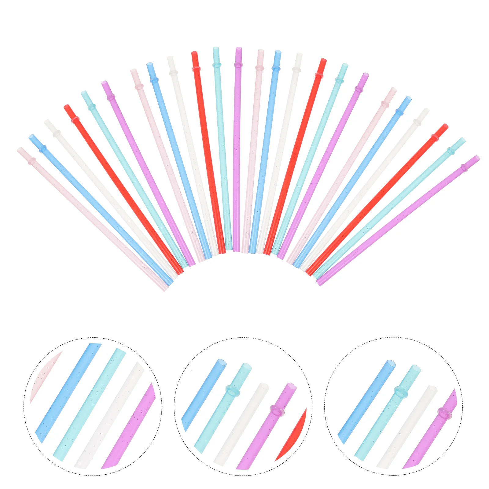 1 set Colorful Hard Straw CupsBubble Reusable Glitter Straws for Party Drinking Straight Travel
