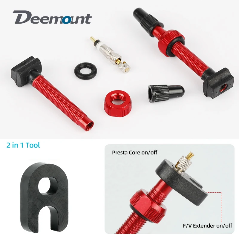Bicycle Tubeless Valve Bicycle Valve Bicycle Air Valve Bicycle Valve Accessories Presta Valves Uni-body Square Base for Bicycle Tubeless Rim Mount F/V Nozzle Nipples Anodized Aluminum Stem Brass Core