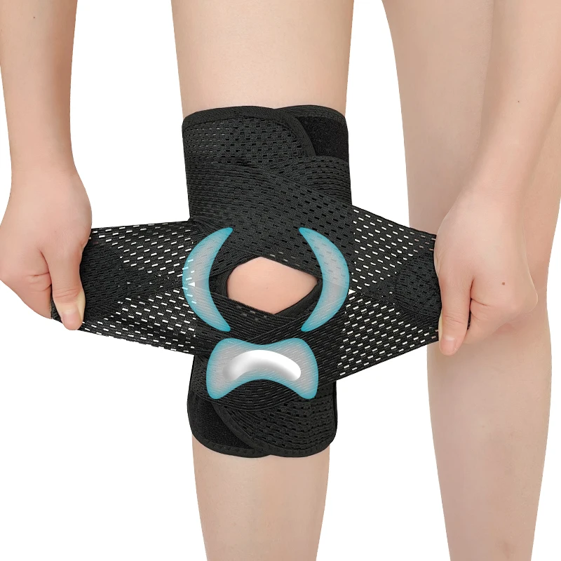 Sports Kneepad 2PCS Men Women Pressurized Elastic Knee Pads Arthritis Joints Protector Fitness Gear Volleyball Brace Protector