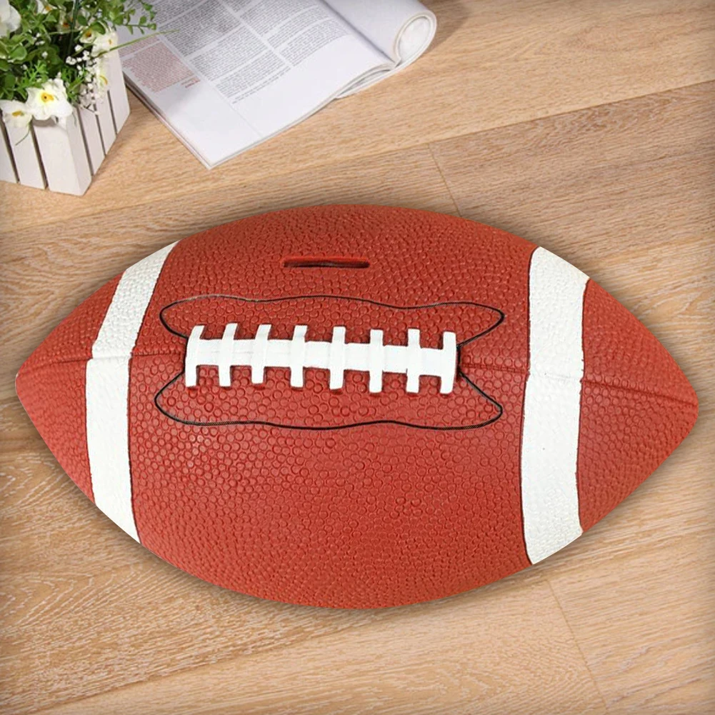 Football Piggy Bank Football Coin Bank Shatterproof Rugby Saving Bank Unbreakable Money Saving Box for Desk Decor 4