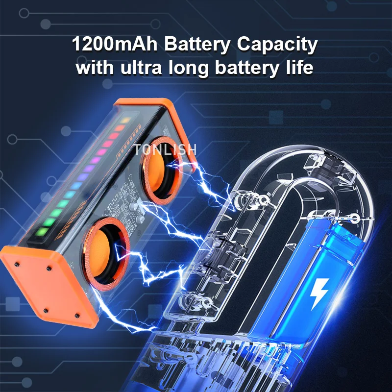 Wireless Bluetooth Dual Speaker Mini Bluetooth Speaker Bluetooth Speaker Bass Speaker Audio Speaker Acousto-optic Rhythm Bass TWS Stereo Speakers