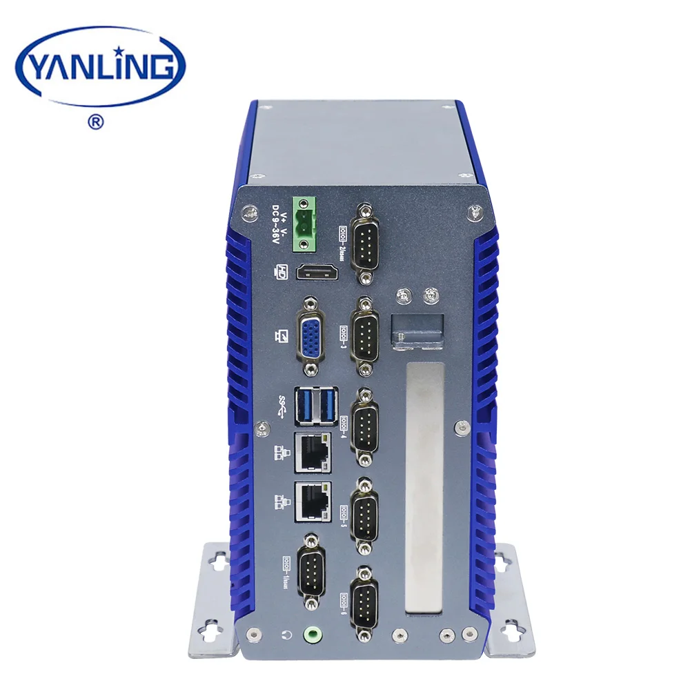 Yanling 팬리스 미니 PC 인텔 J1900 CPU 듀얼 랜 임베디드 컴퓨터, 3개의 미니-PCIE, 1개의 PCI, 1개의 LPT 지원