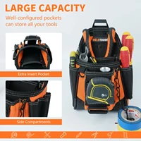MELOTOUGH Small Electrician's Tool Pouch Tool Belt Pouch with Belt Buckle Attachment 9 Gauge Craftsman Tool Pouch 2
