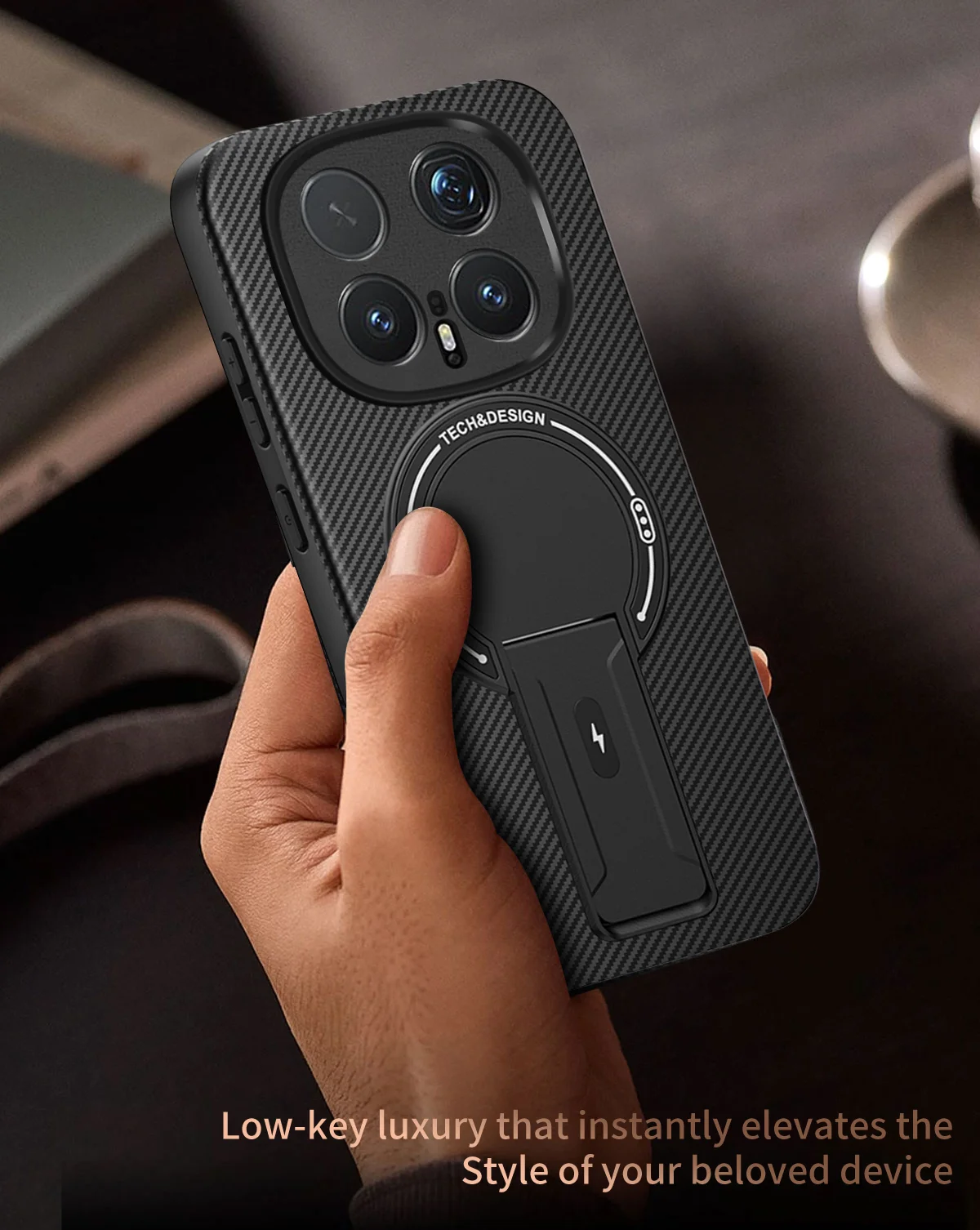 Enhanced Magnetic Wireless Charging Shockproof Phone Case with Hidden Bracket