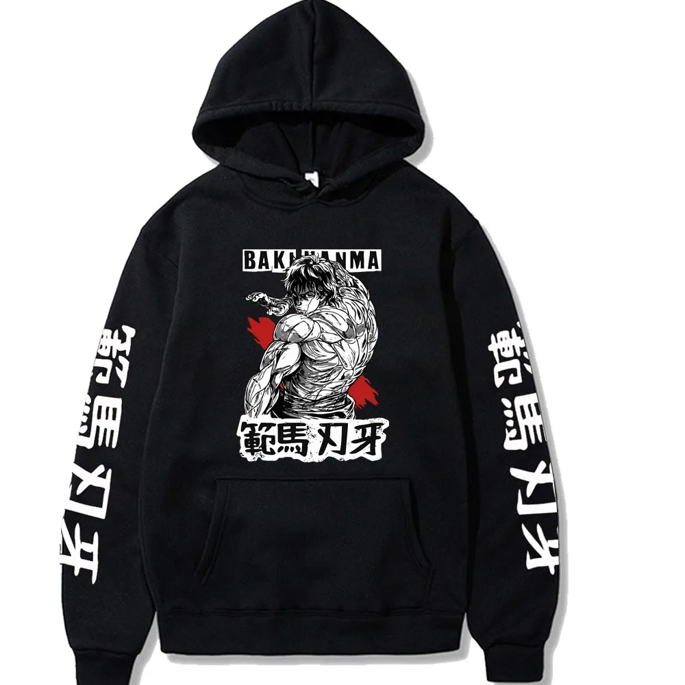 

Anime Funny Baki Hanma Hoodies Graphic Print Men Woman Hip Hop Y2K Hoodie Hooded Sweatshirts Pullovers Unisex Tracksuit Clothing