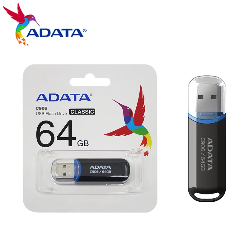ADATA C906 64GB USB 2.0 USB 플래시 드라이브 32GB 메모리 스틱 16GB U 스틱 스토리지 디스크 PC용 8GB 메모리 스틱