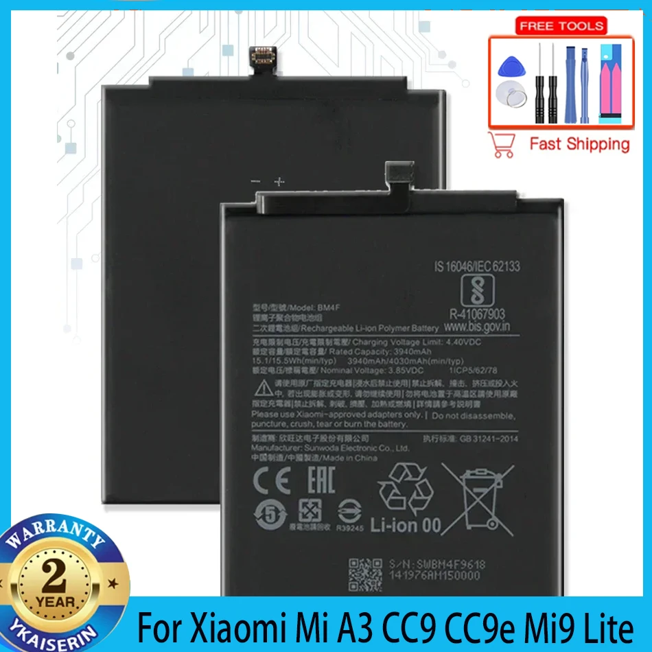 

BM4F 4030 мАч аккумулятор для Xiaomi Mi A3 CC9 CC9e Mi9 Lite высококачественные сменные батареи для телефона