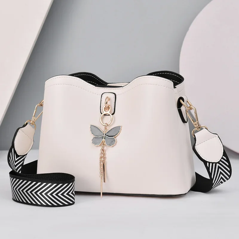 Ladies Handbag Shoulder Bag Crossbody Bag Women White Designer Butterfly Tassel PU Leather Messenger Tote