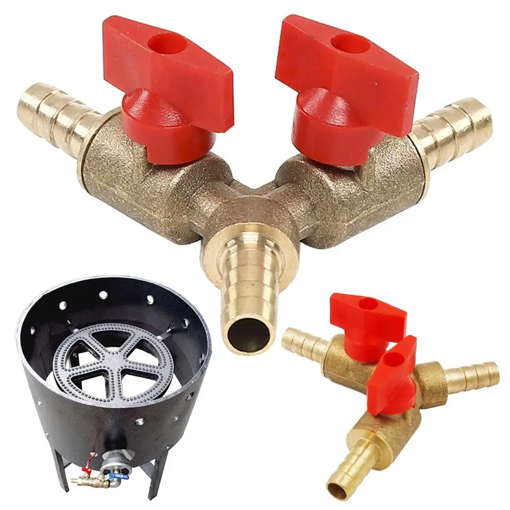 

Durable Brass Y Type Shut Off Ball Valve Adapter Pipe Fitting Connector Three 3 Way Hose Barb