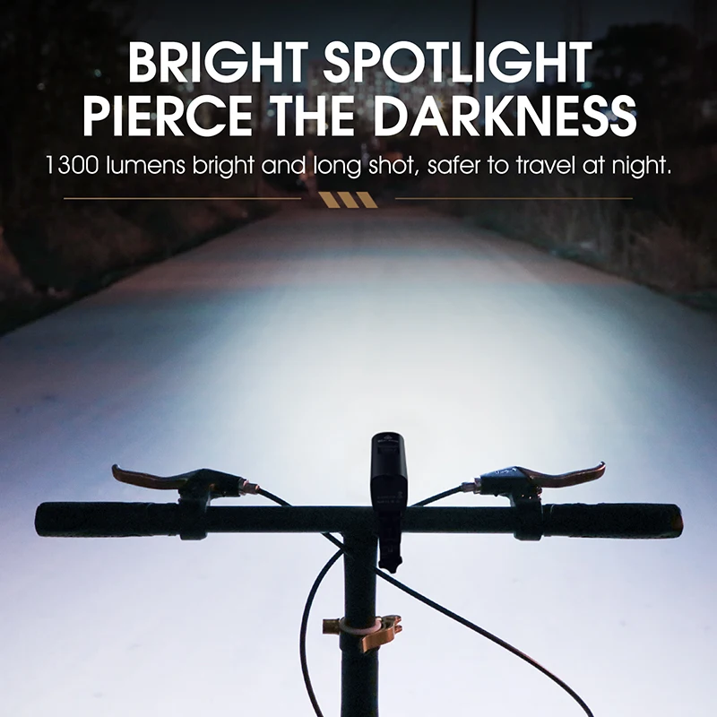 1300ルーメンの自転車用ヘッドライト,USB経由で充電可能,防水,サイクリング用 AliExpress