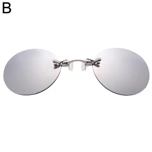 4Colors Clip On Nose Glasses Round Rimless Matrix Morpheus Sunglasses Mini Frameless Vintage Men Eyeglasses - Image 9