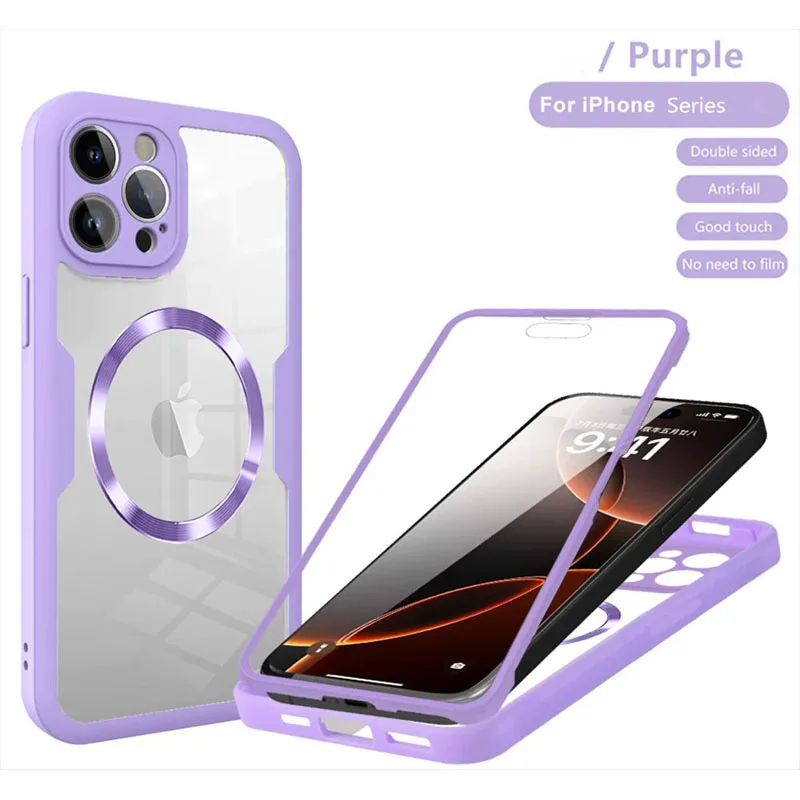 Enhanced 360° Full Coverage Protective Phone Case with MagSafe Compatibility