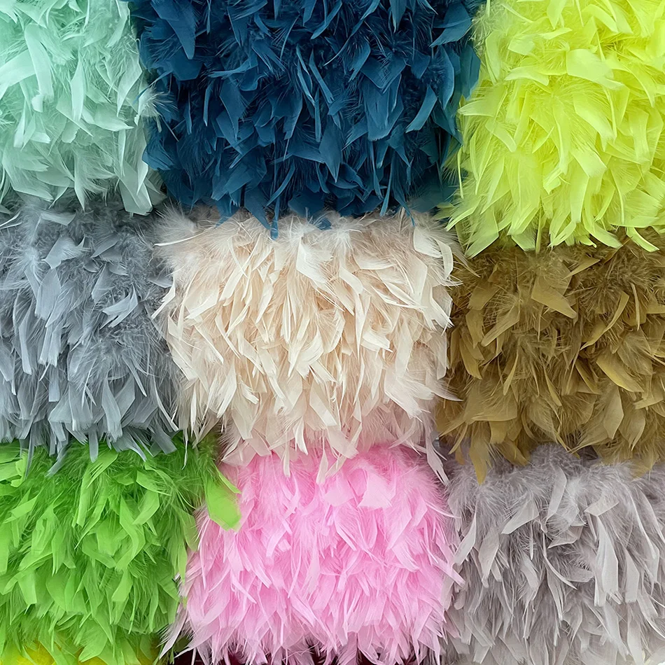 1Meters Natural Turkey Feathers Trim DIY Wedding Marabou Feather Ribbon Crafts Sewing Clothing Party Plume Home Decor