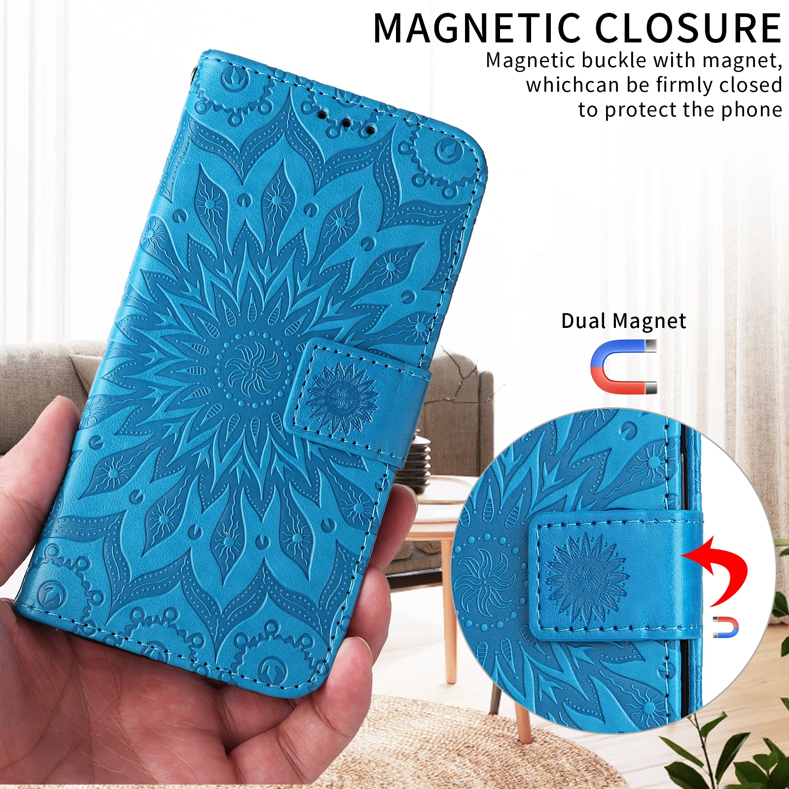 Multi-Functional Magnetic Leather Wallet Phone Case