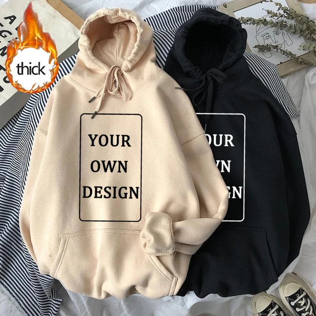 Custom Personalized Hoodies for Men & Women - Add Your Own Design, Brand Logo, or Picture - Thick Warm Y2K Fashion Sweatshirt for Casual Wear