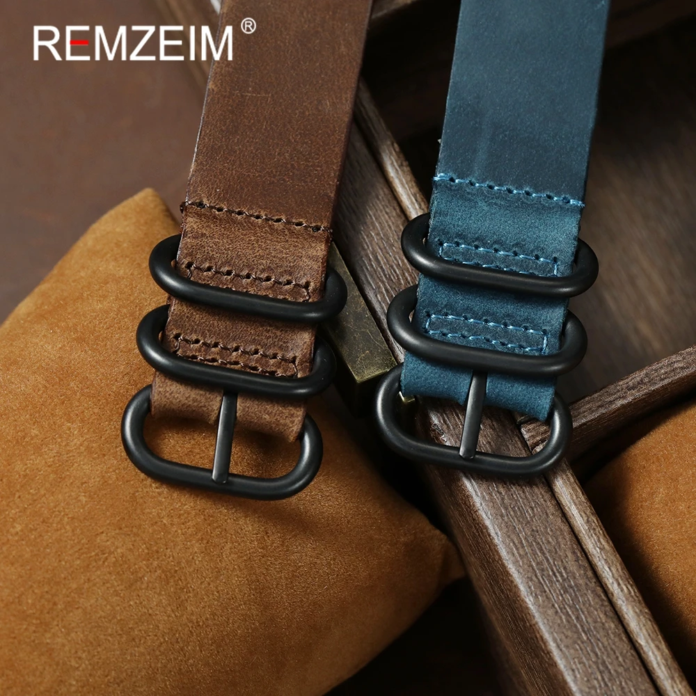 Genuine Crazy Horse Leather Watch Strap