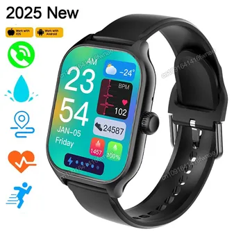 2.01'' Touch Screen Smart Watch Music Steps Count Bluetooth Calls 2025 Smartwatch For Men Women Calorie Track Heart Rate Monitor 1
