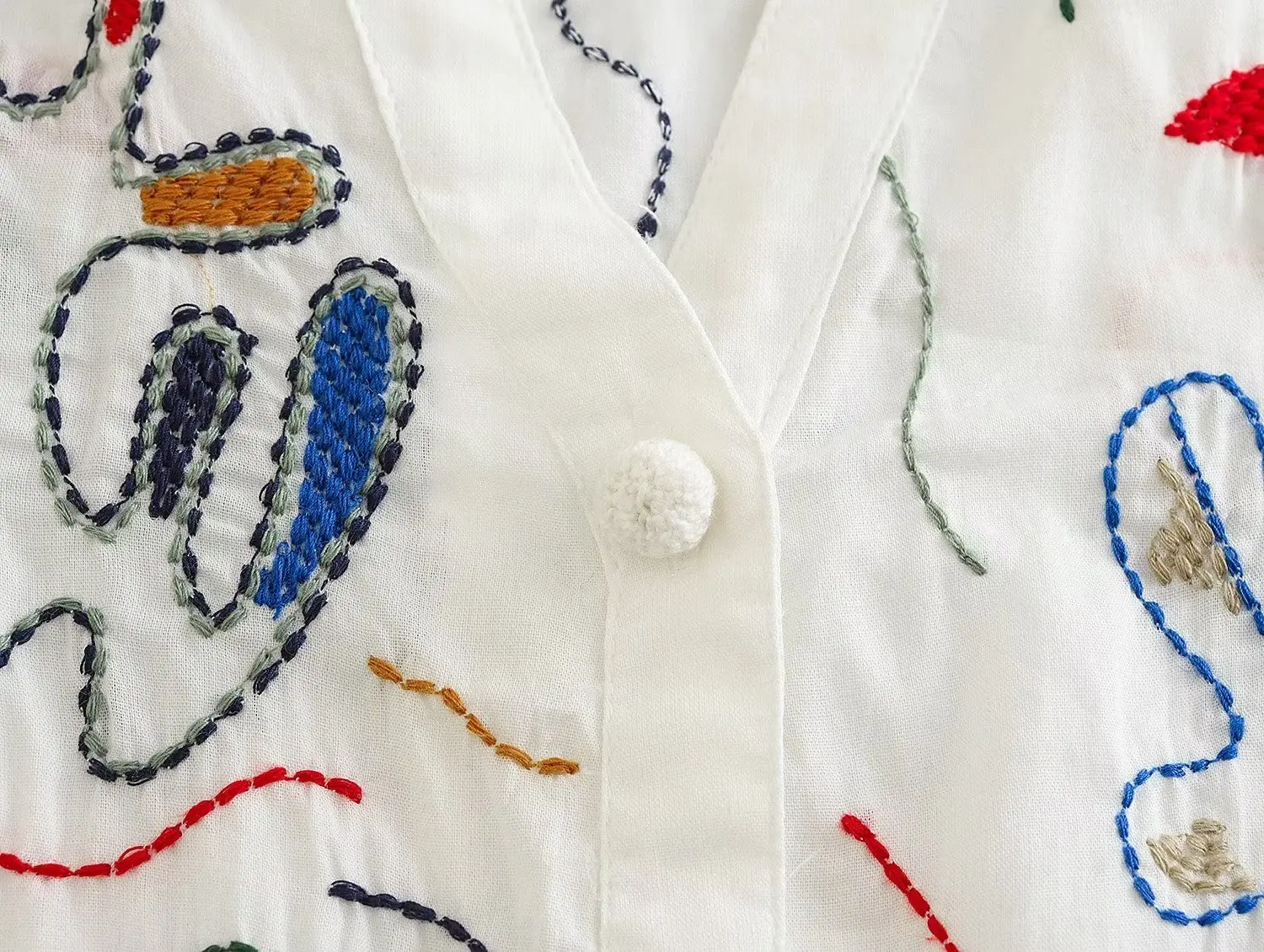 Maxdutti Moroccan Bohemia Women Blouse Retro Cotton Top  Bat Sleeve Loose Kimono Embroidered Shirt