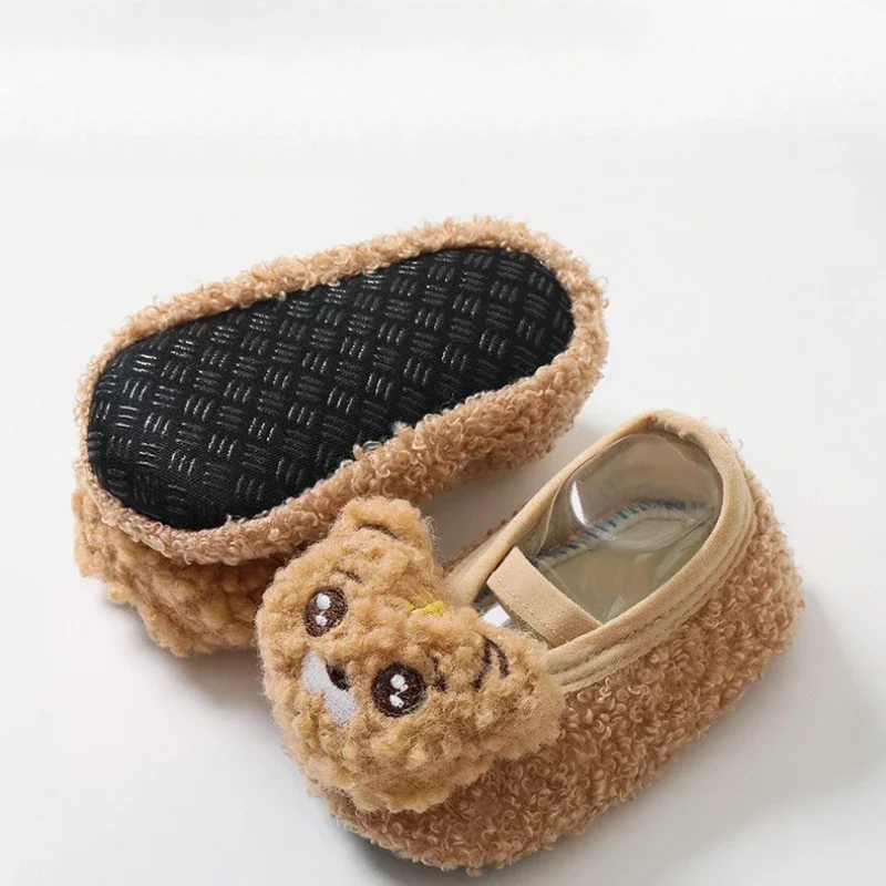24 Autumn Winter Cartoon Baby Prewalker Socks Antiskid Children Indoor Slipper Socks Soft-soled Infant Cute First Walkers Shoes 6