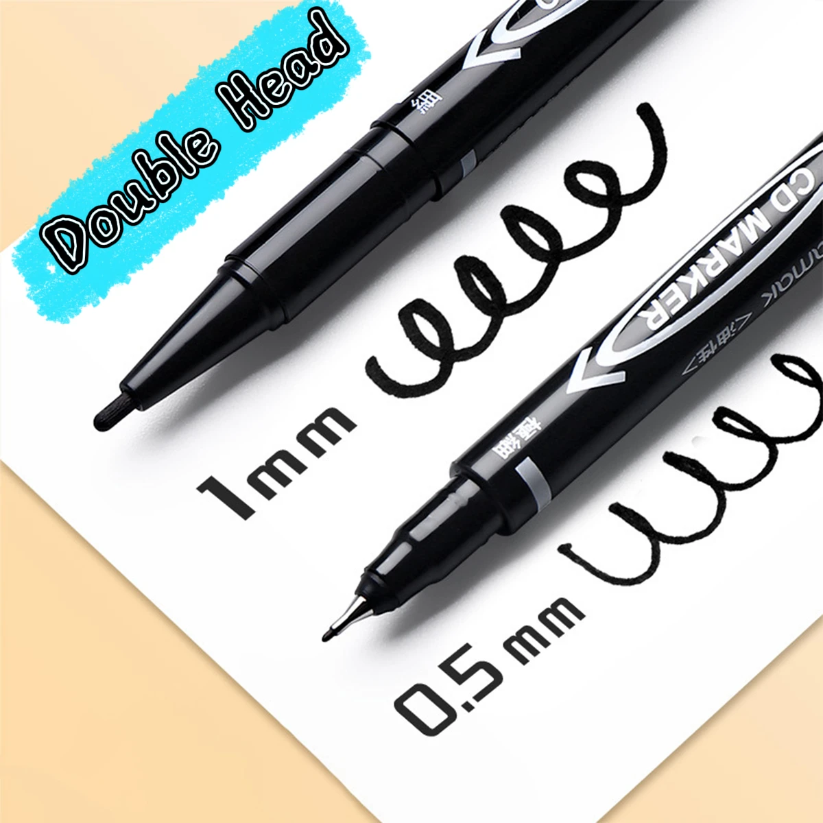 Set of 10 Waterproof Dual-Tip Colored Markers for Sketching and Art Supplies