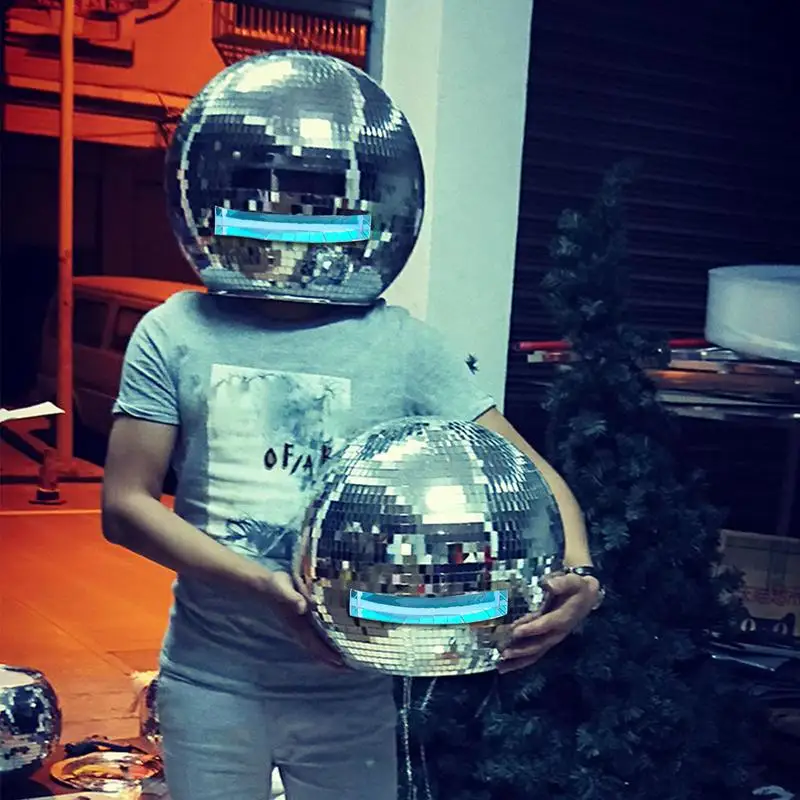 

Disco Ball Helmet Mirror Glass Glitter Classics Party Bar DJ Room Party Decoration American Retro Art Disco Shiny Hat Ornaments