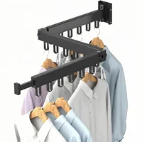 Clothes Drying Rack,Clothes Rack Wall Mount,Space Saver Clothes Rack,Retractable,Collapsible(Tri-Fold), 1