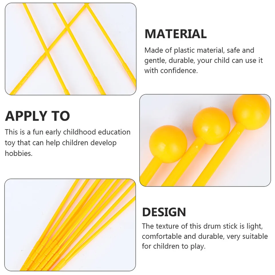 12pcs Kids Drum Stick Drum Hammer Creative Teaching Aids Drum Stick For Kids