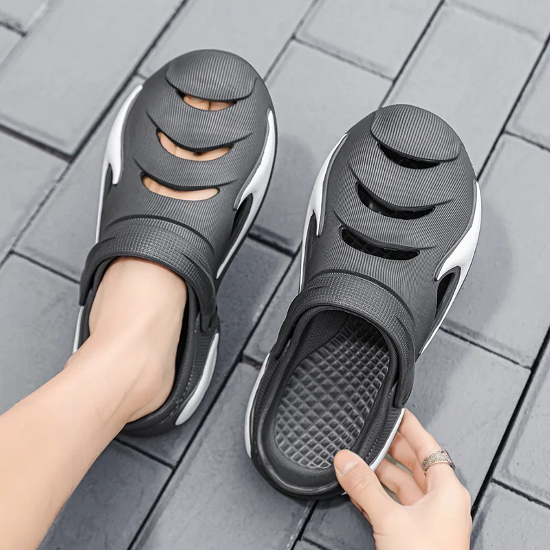 

Mens Sandal Couple Beach Hole Slippers Lightweight Sandals 2023 Summer Male Thick Bottom Anti-slip Sandal sandalias hombre 크록스