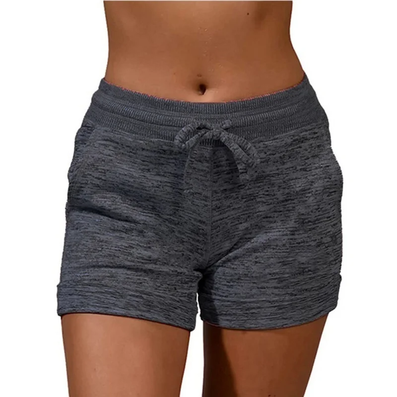 Women's Shorts Elastic Drawstring Solid Sports Straight Pants Summer Lightweight Clothing Fashion Female Streetwear Home