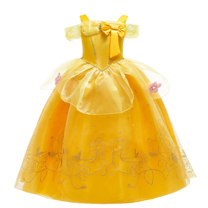 Children's Halloween Role Play Fairy Princess Belle Dress Xmas Carnival Masquerade Performance Birthday Party Fancy Girl Clothes