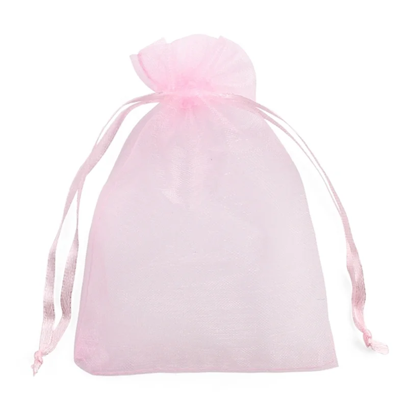 Solid Color Organza Gift Bags - Mesh Tulle Fabric Pouches for Weddings and Events (50/100pcs)