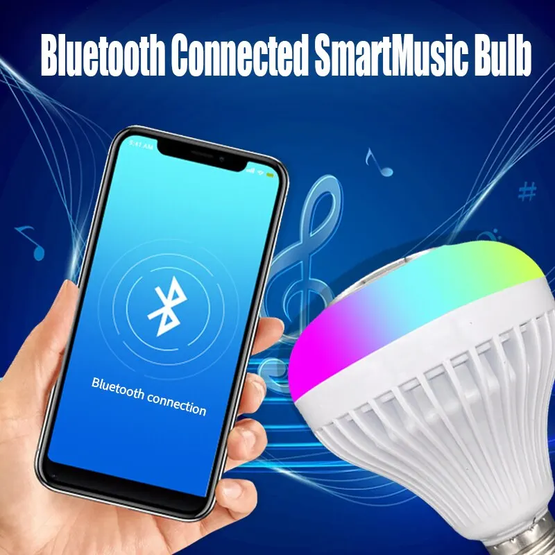 LED Music Light Bulb with Built-in Bluetooth Speaker Wireless Smart Light Bulb with Remote Control RGB Color Changing Speaker bluetooth speaker portable speaker mini bluetooth speaker audio speaker mini sound box