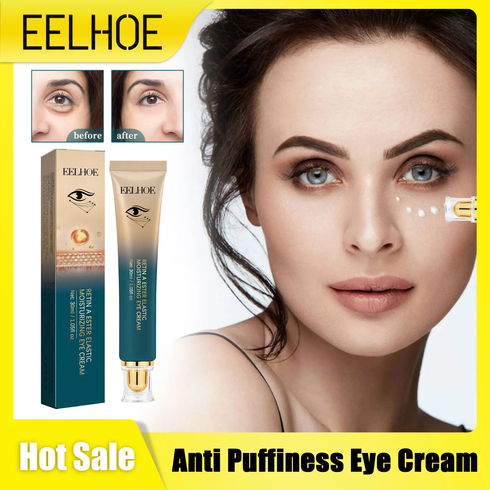 Anti Puffiness Eye Cream Anti Aging Reduce Dark Circles Fade Fine Lines Remove Eye Bags Firming Skin Wrinkles Removal Eye Cream