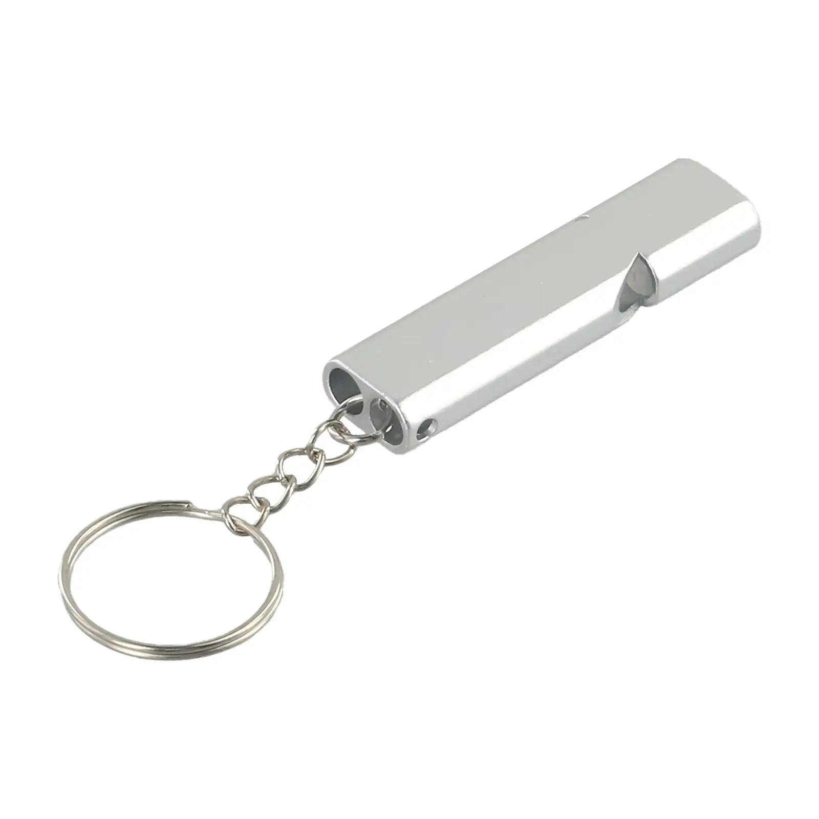 Dual-tube Survival Whistle Portable Alloy Safety Whistles Outdoor Self-protection Hiking Camping E/mergency Keychain Multi Tools