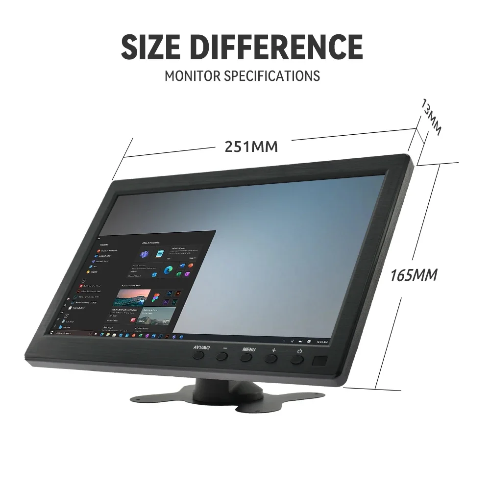 KTYDKP 10.1 인치 자동차 HDMI 모니터 (TV 컴퓨터 PC 디스플레이 용 VGA 포함) MP5 재생 용 USB 포트가있는 홈 보안 시스템 화면
