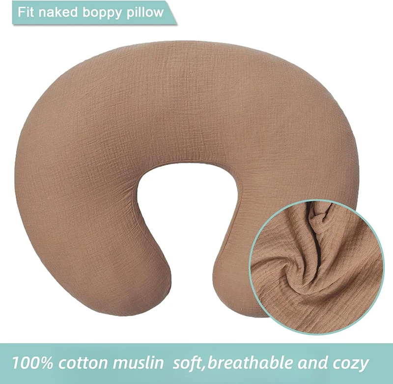 2PCS/set Nursing Pillow Cover for Breastfeeding Pillows Ultra-Soft Muslin Cotton Baby Nursing Pillow Fits Newborn Feeding Pillow 2