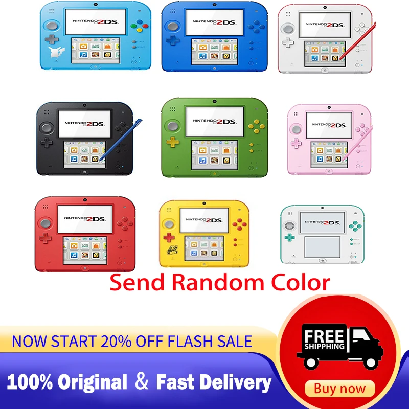 100 %Original 2DS Game Console Retro Handheld Game Console with LCD Screen 3.0\&quot; Display Size with Different color