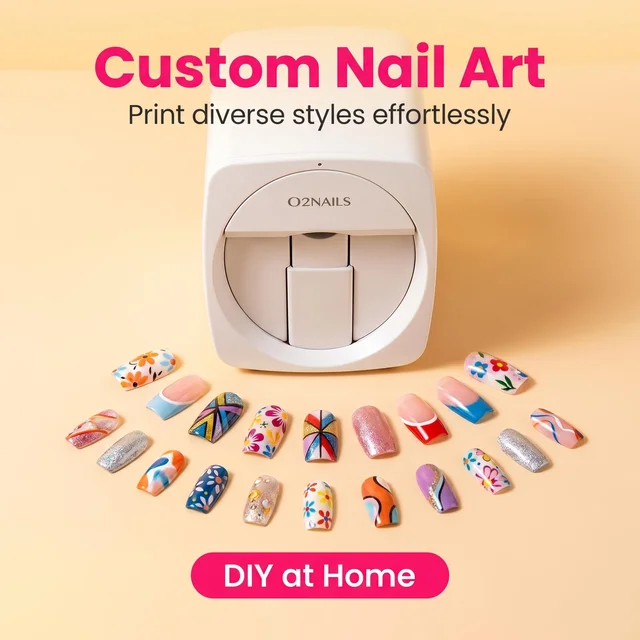 Portable 3D Nail Painting Printer, APP Controlled DIY Nail Art Machine with 1000+ Patterns, Ideal Gift for Girls Ladies, Suitable for Home and Salon Use