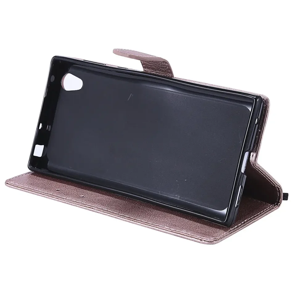 Simple Solid Color Case For Sony Xperia 1III 5III 10III 1 5 10 V IV III II 2 8 1V 5V 10V Card Wallet Men Lady Phone Cover P06E