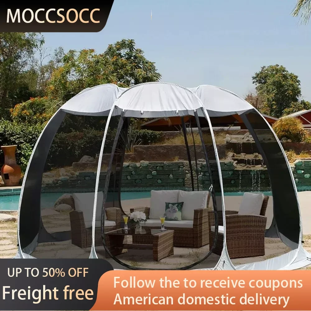 

Bed Canopy Outdoor Gazebo 12'x12'Freight Free Backyard Canopy Wood Glamping Luxury Tents Outdoor Camping Waterproof Big Tent