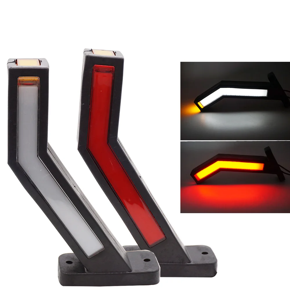 2PCS Waterproof 12-24V Trailer LED Side Marker Lighting Outline Marker Truck Light Neon Stalk Side Light For Trailer
