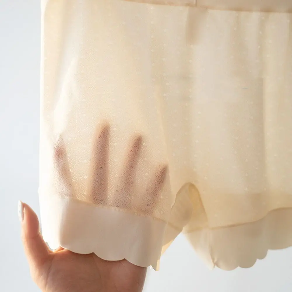 Breathable Summer Large Size Lingerie Ice Silk Seamless Skirt Shorts Safety Short Pants Women Underwear High Waist Safety Shorts safety shorts high waist shorts women shorts underwear